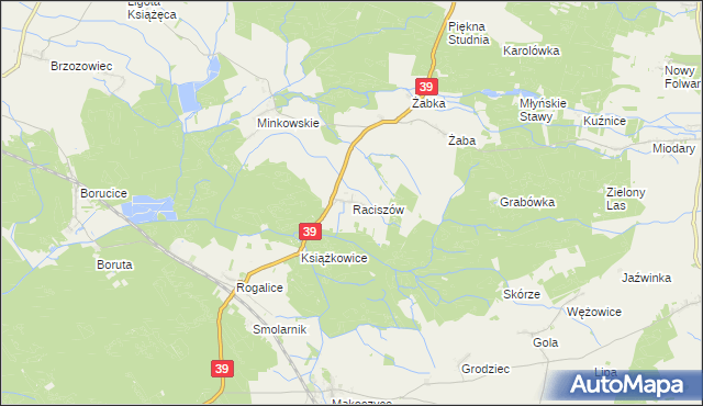 mapa Raciszów, Raciszów na mapie Targeo