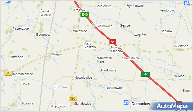 mapa Racławice Małe, Racławice Małe na mapie Targeo