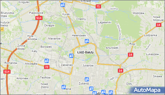 mapa Radogoszcz gmina Łódź, Radogoszcz gmina Łódź na mapie Targeo