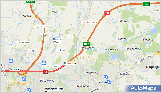 mapa Ramiszów, Ramiszów na mapie Targeo
