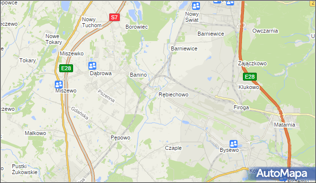 mapa Rębiechowo, Rębiechowo na mapie Targeo