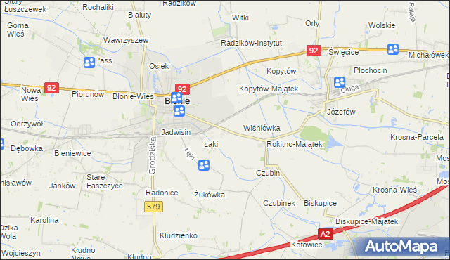 mapa Rokitno gmina Błonie, Rokitno gmina Błonie na mapie Targeo
