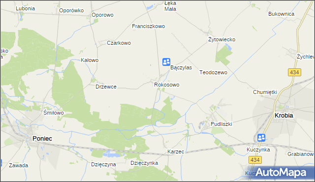 mapa Rokosowo Osada, Rokosowo Osada na mapie Targeo