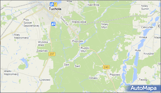 mapa Rudzki Młyn, Rudzki Młyn na mapie Targeo