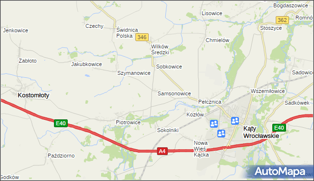 mapa Samsonowice, Samsonowice na mapie Targeo