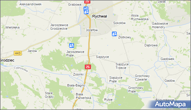 mapa Siąszyce, Siąszyce na mapie Targeo