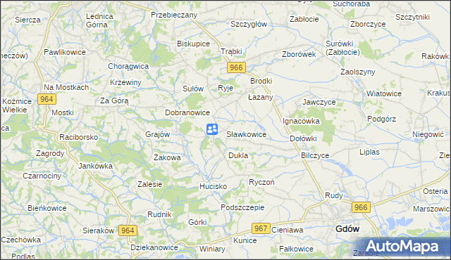 mapa Sławkowice, Sławkowice na mapie Targeo