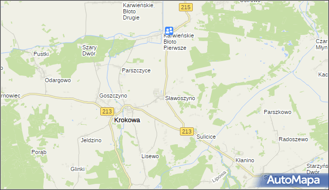 mapa Sławoszyno, Sławoszyno na mapie Targeo