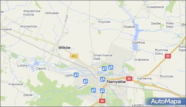 mapa Smarchowice Małe, Smarchowice Małe na mapie Targeo