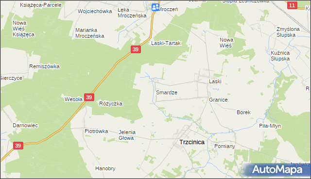 mapa Smardze, Smardze na mapie Targeo