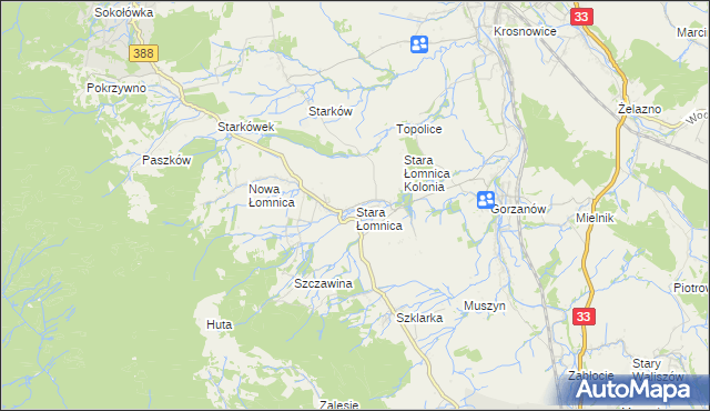 mapa Stara Łomnica, Stara Łomnica na mapie Targeo