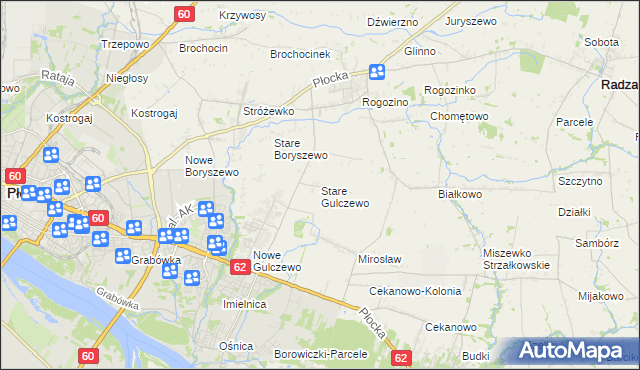 mapa Stare Gulczewo, Stare Gulczewo na mapie Targeo