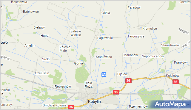 mapa Starkówiec, Starkówiec na mapie Targeo