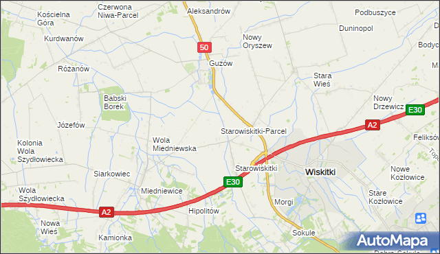 mapa Starowiskitki-Parcel, Starowiskitki-Parcel na mapie Targeo