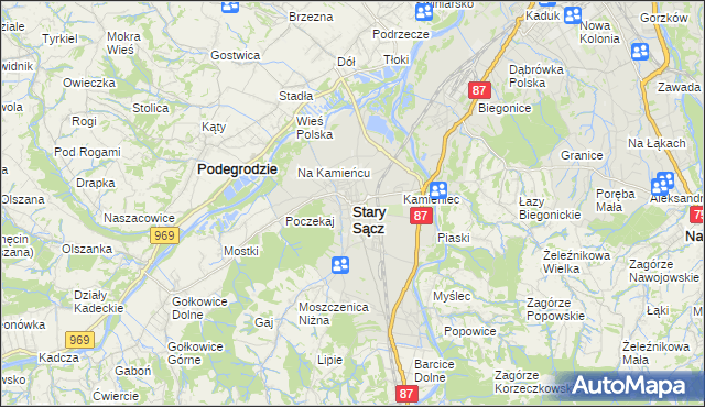 mapa Stary Sącz, Stary Sącz na mapie Targeo