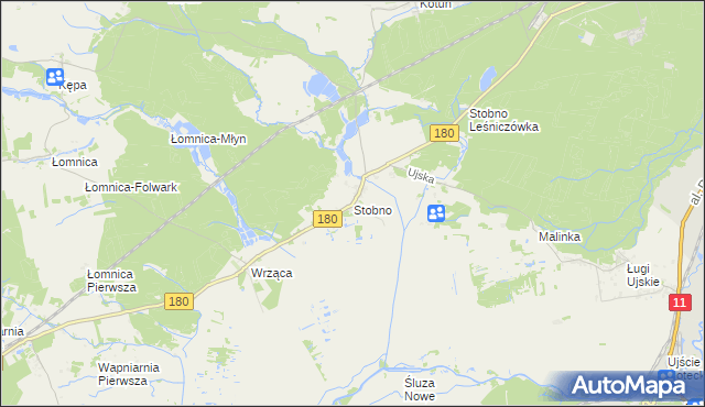 mapa Stobno gmina Trzcianka, Stobno gmina Trzcianka na mapie Targeo