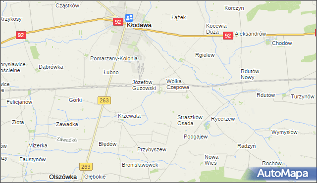 mapa Straszkówek, Straszkówek na mapie Targeo