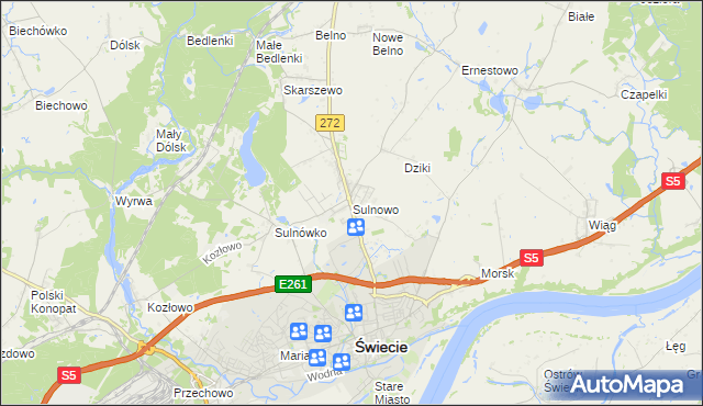 mapa Sulnowo, Sulnowo na mapie Targeo