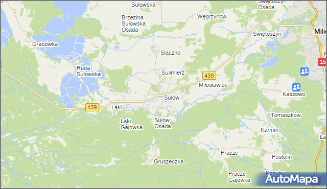 mapa Sułów gmina Milicz, Sułów gmina Milicz na mapie Targeo