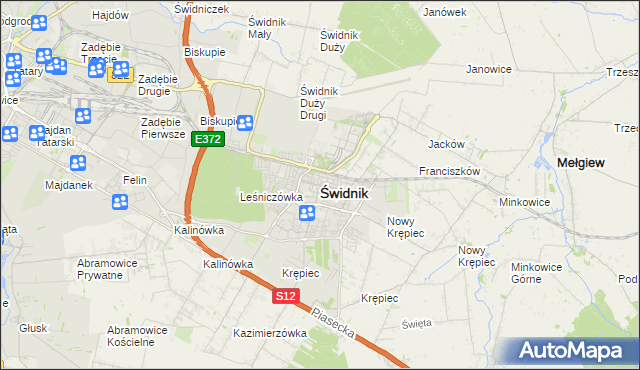 mapa Świdnika, Świdnik na mapie Targeo