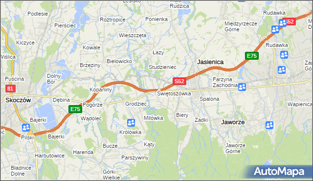 mapa Świętoszówka, Świętoszówka na mapie Targeo