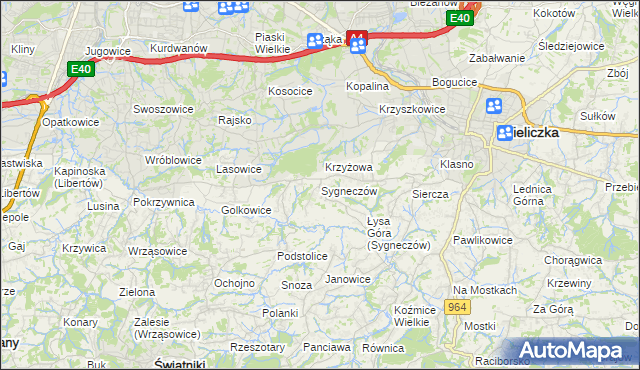 mapa Sygneczów, Sygneczów na mapie Targeo