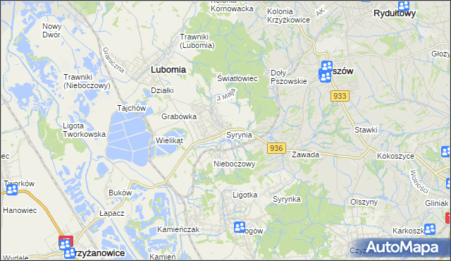 mapa Syrynia, Syrynia na mapie Targeo