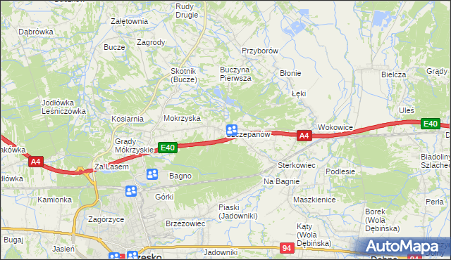 mapa Szczepanów gmina Brzesko, Szczepanów gmina Brzesko na mapie Targeo