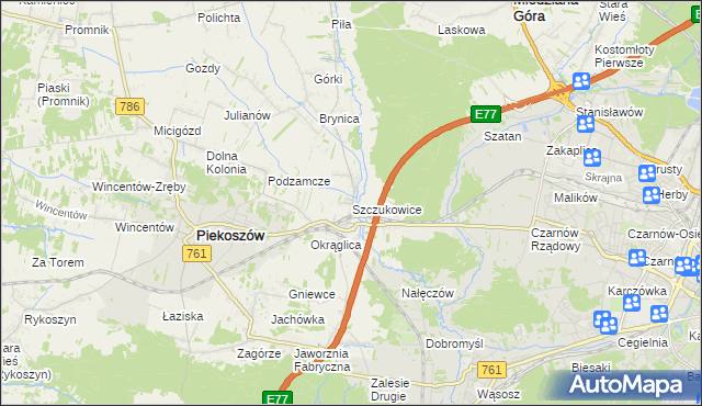 mapa Szczukowice, Szczukowice na mapie Targeo