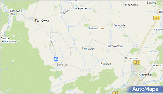 mapa Tarnowiec gmina Tarnówka, Tarnowiec gmina Tarnówka na mapie Targeo