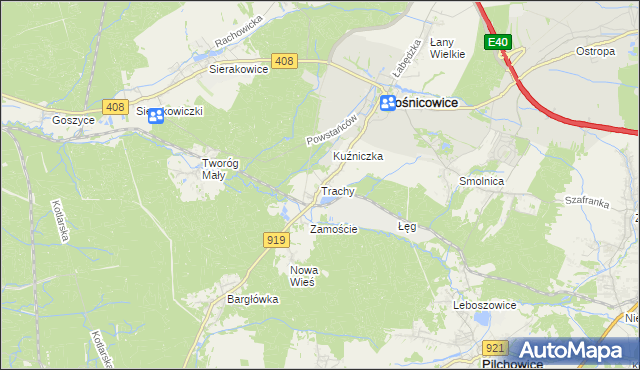 mapa Trachy, Trachy na mapie Targeo