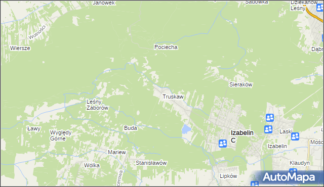 mapa Truskaw, Truskaw na mapie Targeo