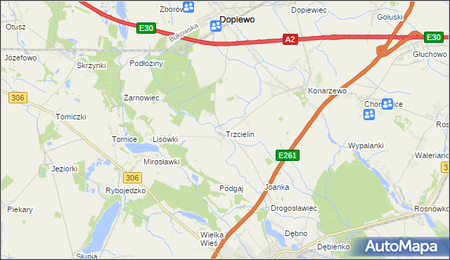 mapa Trzcielin, Trzcielin na mapie Targeo