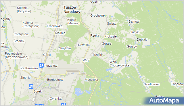 mapa Trześń gmina Mielec, Trześń gmina Mielec na mapie Targeo