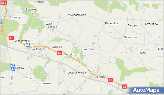 mapa Twardów, Twardów na mapie Targeo