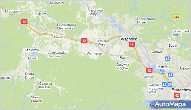 mapa Węglów, Węglów na mapie Targeo