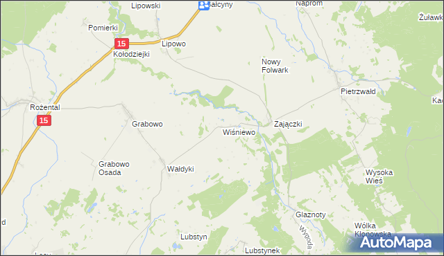 mapa Wiśniewo gmina Lubawa, Wiśniewo gmina Lubawa na mapie Targeo