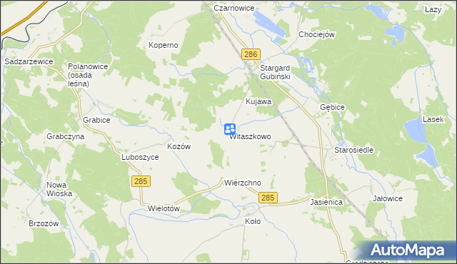 mapa Witaszkowo, Witaszkowo na mapie Targeo