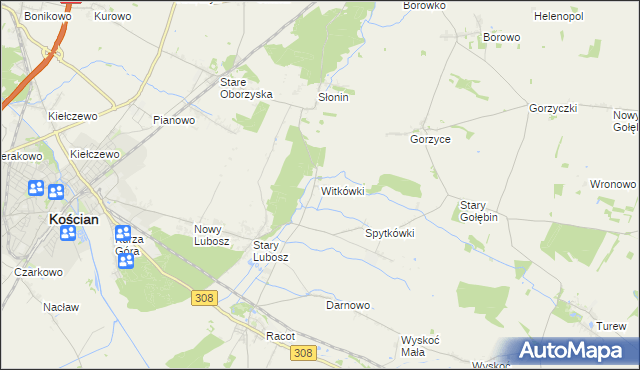 mapa Witkówki, Witkówki na mapie Targeo