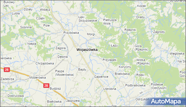 mapa Wojkówka, Wojkówka na mapie Targeo