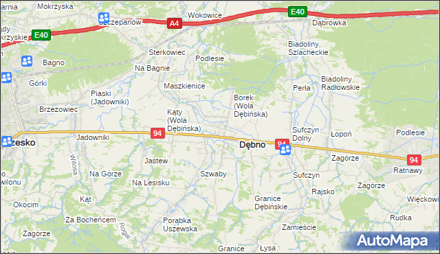 mapa Wola Dębińska, Wola Dębińska na mapie Targeo