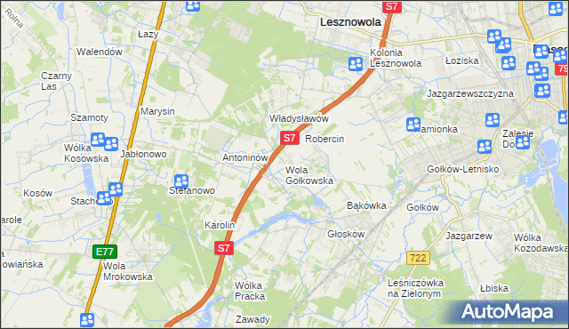 mapa Wola Gołkowska, Wola Gołkowska na mapie Targeo