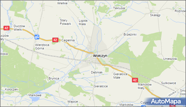 mapa Wołczyn powiat kluczborski, Wołczyn powiat kluczborski na mapie Targeo