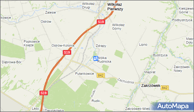 mapa Wólka Rudnicka, Wólka Rudnicka na mapie Targeo