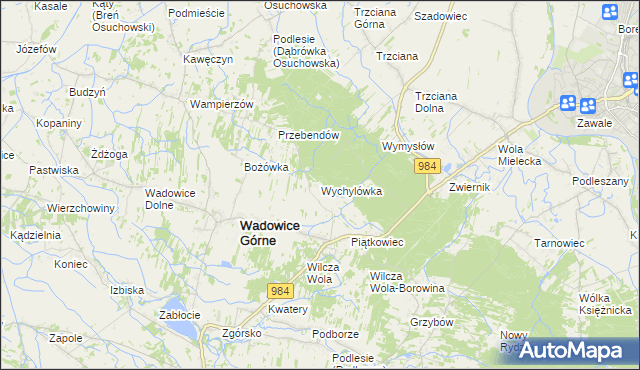 mapa Wychylówka, Wychylówka na mapie Targeo