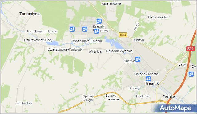 mapa Wyżnica-Kolonia, Wyżnica-Kolonia na mapie Targeo