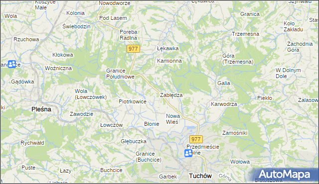 mapa Zabłędza, Zabłędza na mapie Targeo