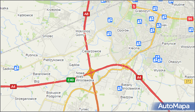 mapa Zabrodzie gmina Kąty Wrocławskie, Zabrodzie gmina Kąty Wrocławskie na mapie Targeo