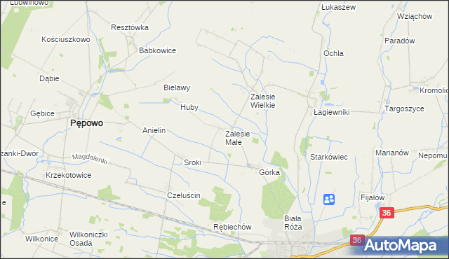 mapa Zalesie Małe, Zalesie Małe na mapie Targeo