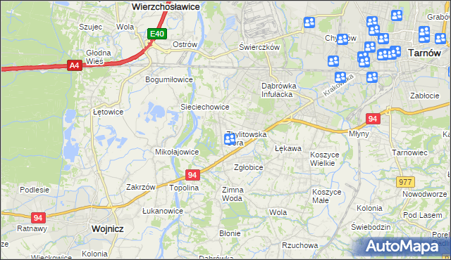 mapa Zbylitowska Góra, Zbylitowska Góra na mapie Targeo